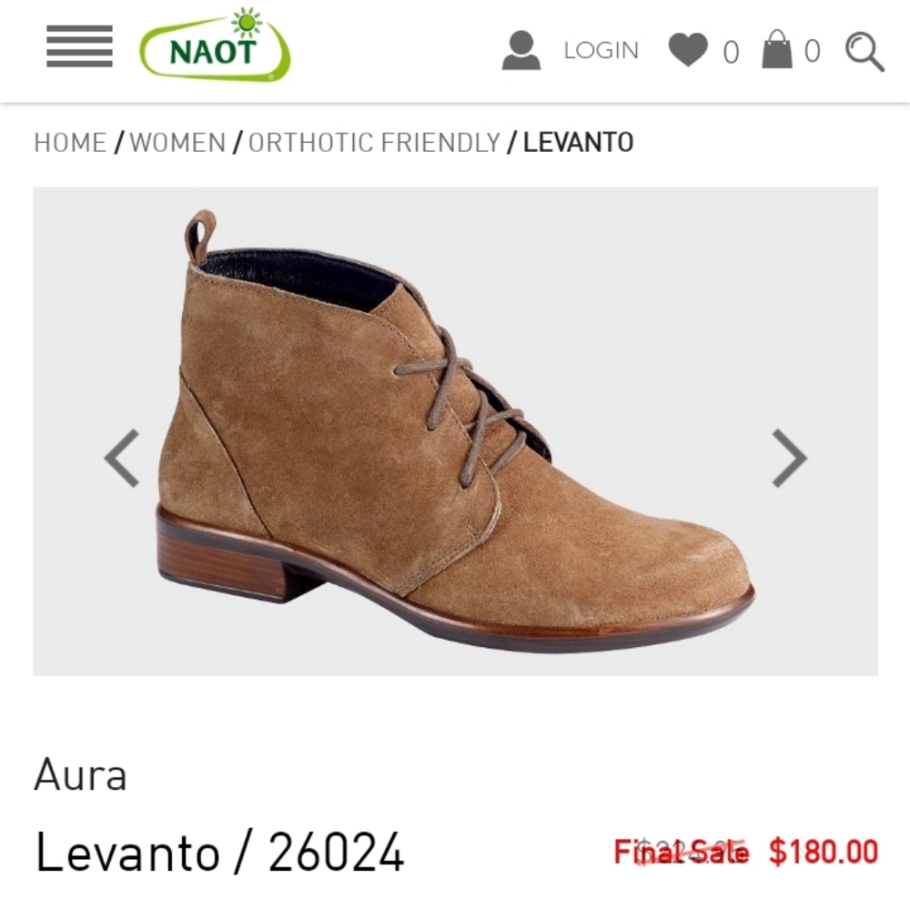 New NAOT Suede ANKLE BOOTIES Orthopedic Insole/ Flexible Shock Absorbing Soles